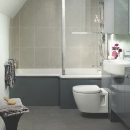 Ideal Standard Concept Space Shower Bath Right-Hand Acrylic No Tap Holes 1700mm