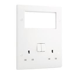 British General 800 Series 13A 2-Gang DP Combination Plate White