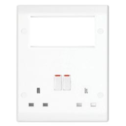 British General 800 Series 13A 2-Gang DP Combination Plate White