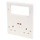 British General 800 Series 13A 2-Gang DP Combination Plate White