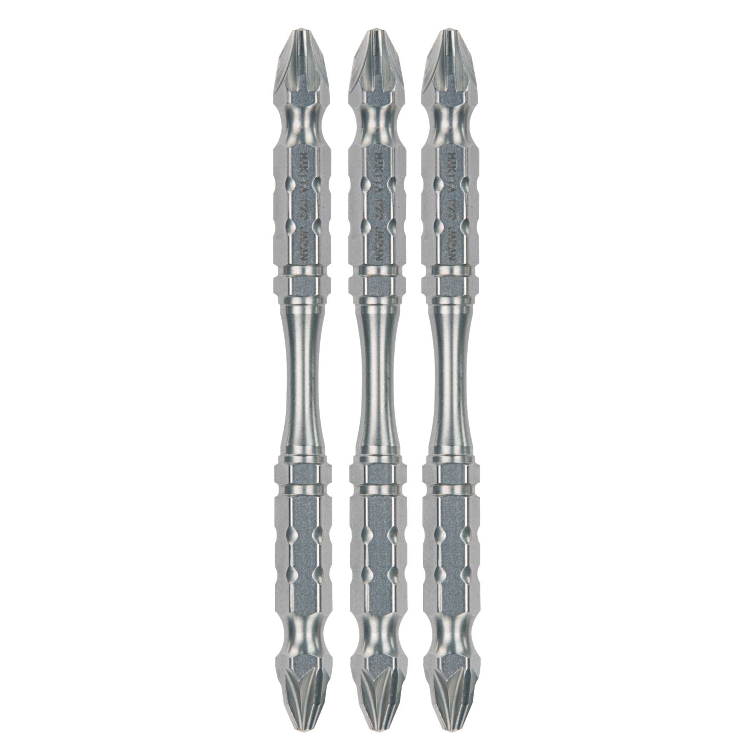 Makita 1/4" 85mm Hex Shank PZ2 Double-Ended Impact Screwdriver Bits 3 Pack (7429R)