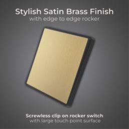 British General Evolve 20A 16AX 1-Gang Intermediate Light Switch Satin Brass