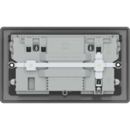 British General Nexus Metal 13A 2-Gang SP Switched Socket + 3.25A 45W 2-Outlet Type C USB Charger Black Nickel with Black Inserts