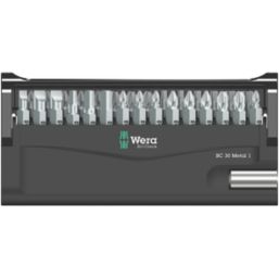 Wera Bit-Check 1/4" Hex Shank Mixed Metal Tough Screwdriver Bit Set 30 Pieces
