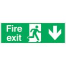 Essentials  Non Photoluminescent "Fire Exit Down" Signs 150mm x 450mm 100 Pack