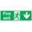 Essentials  Non Photoluminescent "Fire Exit Down" Signs 150mm x 450mm 100 Pack