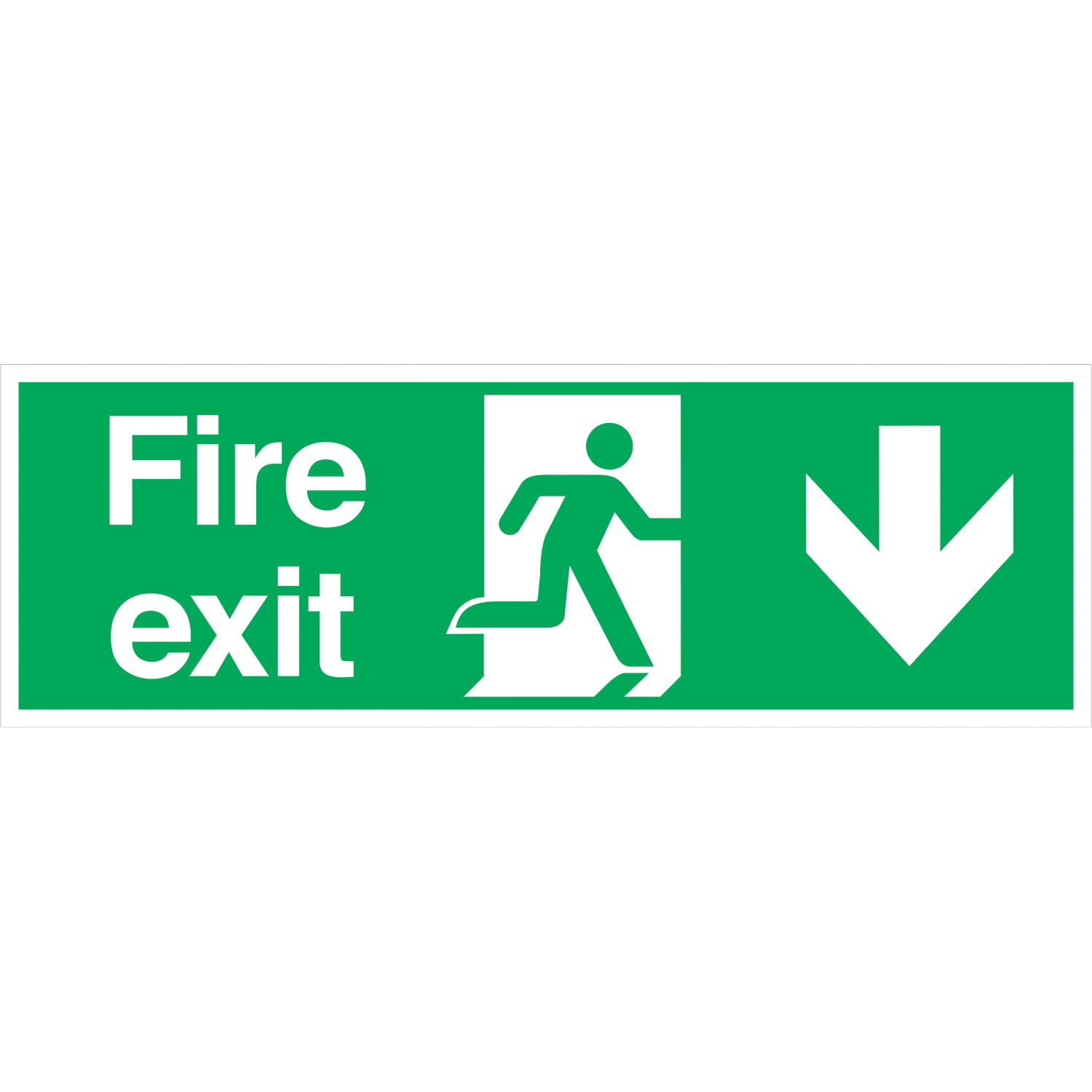 Essentials Non Photoluminescent "Fire Exit Down" Signs 150mm x 450mm 100 Pack (742FX)
