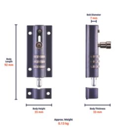 Squire Die-Cast Steel 4-Dial Combination Locking Bolt 92mm Blue