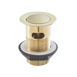 Highlife Bathrooms Rona Brushed Brass 138mm Cloakroom Lever Mono Basin Mixer Tap  With Clicker Waste