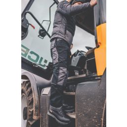 JCB Trade Plus Rip-Stop Work Trousers Black/Grey 38" W 32" L