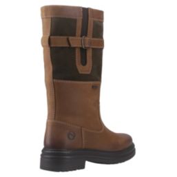 Cotswold Broadwell Size 3 Womens Tan/Green Waterproof Slip-On Non Safety Work Boots