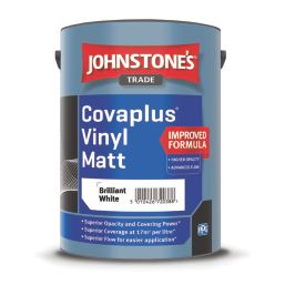 Johnstones Trade Covaplus 5Ltr Brilliant White Matt Emulsion  Paint