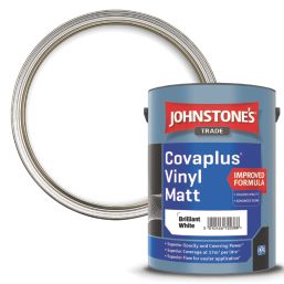 Johnstones Trade Covaplus 5Ltr Brilliant White Matt Emulsion  Paint