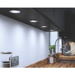 Sensio Apex TrioTone Round LED Under Cabinet Lights Steel 6.4W 100lm 4 Pack