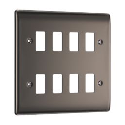 British General Nexus Metal Grid 8-Module Grid Faceplate Black Nickel