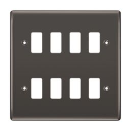 British General Nexus Metal Grid 8-Module Grid Faceplate Black Nickel