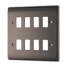 British General Nexus Metal Grid 8-Module Grid Faceplate Black Nickel