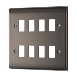 British General Nexus Metal Grid 8-Module Grid Faceplate Black Nickel
