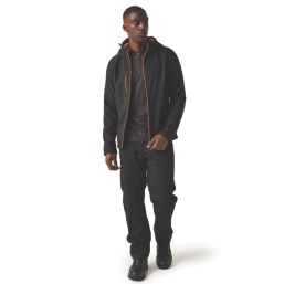 Regatta Navigate  2-Layer Hooded Jacket Black/Orange Pop Medium 39.5" Chest