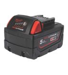 Milwaukee M18 B5 18V 5.0Ah Li Ion RedLithium Battery Screwfix