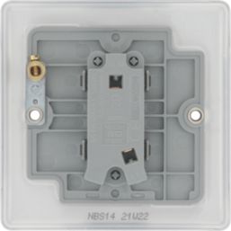 British General Nexus Metal 10A 1-Gang 1-Way Bell Push Switch Brushed Steel