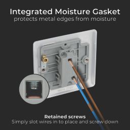 British General Nexus Metal 10A 1-Gang 1-Way Bell Push Switch Brushed Steel