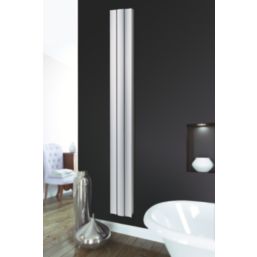 Venus 1800mm x 205mm 2418BTU Matt Chrome Vertical Designer Radiator
