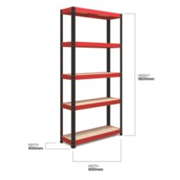 RB Boss  5-Tier Metal Garage Shelving Unit 900mm x 400mm x 1800mm