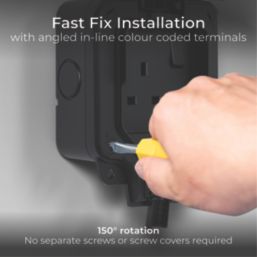 British General  IP66 13A 1-Gang SP Weatherproof Outdoor Switched Socket