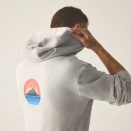 Regatta Cline  Hooded Sweatshirt Grey Marl / Mediterranea Large 47.2" Chest