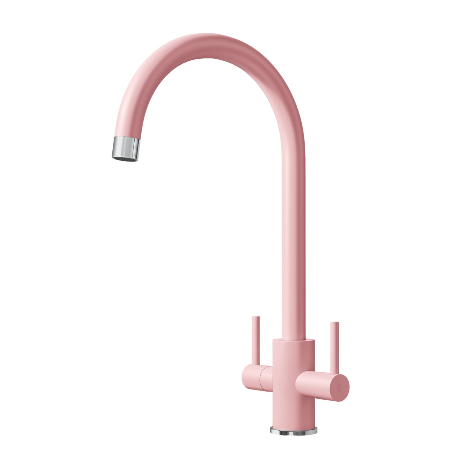 ETAL Sorrento Twin Lever Kitchen Mixer Tap Matt Pink (743FJ)