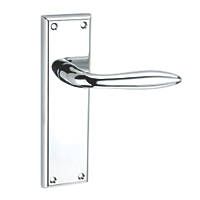 Smith & Locke Blyth Fire Rated Latch Lever Door Handles Pair Polished Chrome