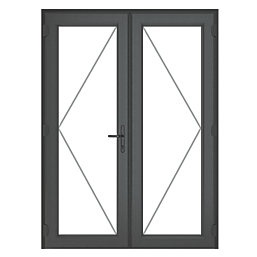 Crystal  Anthracite Grey Triple-Glazed uPVC French Door Set 2055mm x 1390mm