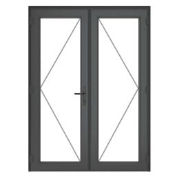 Crystal  Anthracite Grey Triple-Glazed uPVC French Door Set 2055mm x 1390mm
