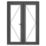 Crystal  Anthracite Grey Triple-Glazed uPVC French Door Set 2055mm x 1390mm