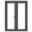Crystal  Anthracite Grey Triple-Glazed uPVC French Door Set 2055mm x 1390mm