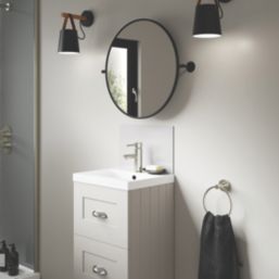 Splashwall Vanity Splashback Gloss Glacier White/Neptune Blue 250mm x 400mm x 4mm