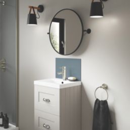 Splashwall Vanity Splashback Gloss Glacier White/Neptune Blue 250mm x 400mm x 4mm