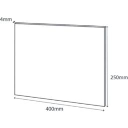 Splashwall Vanity Splashback Gloss Glacier White/Neptune Blue 250mm x 400mm x 4mm