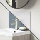 Splashwall Vanity Splashback Gloss Glacier White/Neptune Blue 250mm x 400mm x 4mm