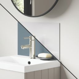 Splashwall Vanity Splashback Gloss Glacier White/Neptune Blue 250mm x 400mm x 4mm