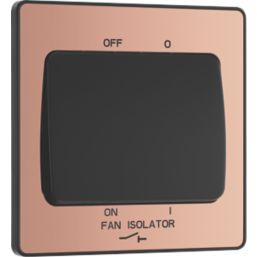 British General Evolve 10A 1-Gang 3-Pole Fan Isolator Switch Copper  with Black Inserts
