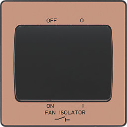 British General Evolve 10A 1-Gang 3-Pole Fan Isolator Switch Copper  with Black Inserts