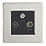 Contactum Lyric 1-Gang Coaxial TV / FM & Satellite Socket Brushed Steel with Black Inserts