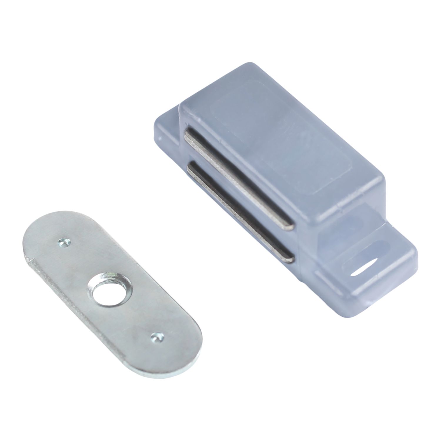 Essentials 2-Hole Magnetic Cabinet Catch Grey 41mm x 16mm 10 Pack (743TA)