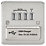 Knightsbridge  5.1A 4-Outlet Type A USB Socket Brushed Chrome with Colour-Matched Inserts