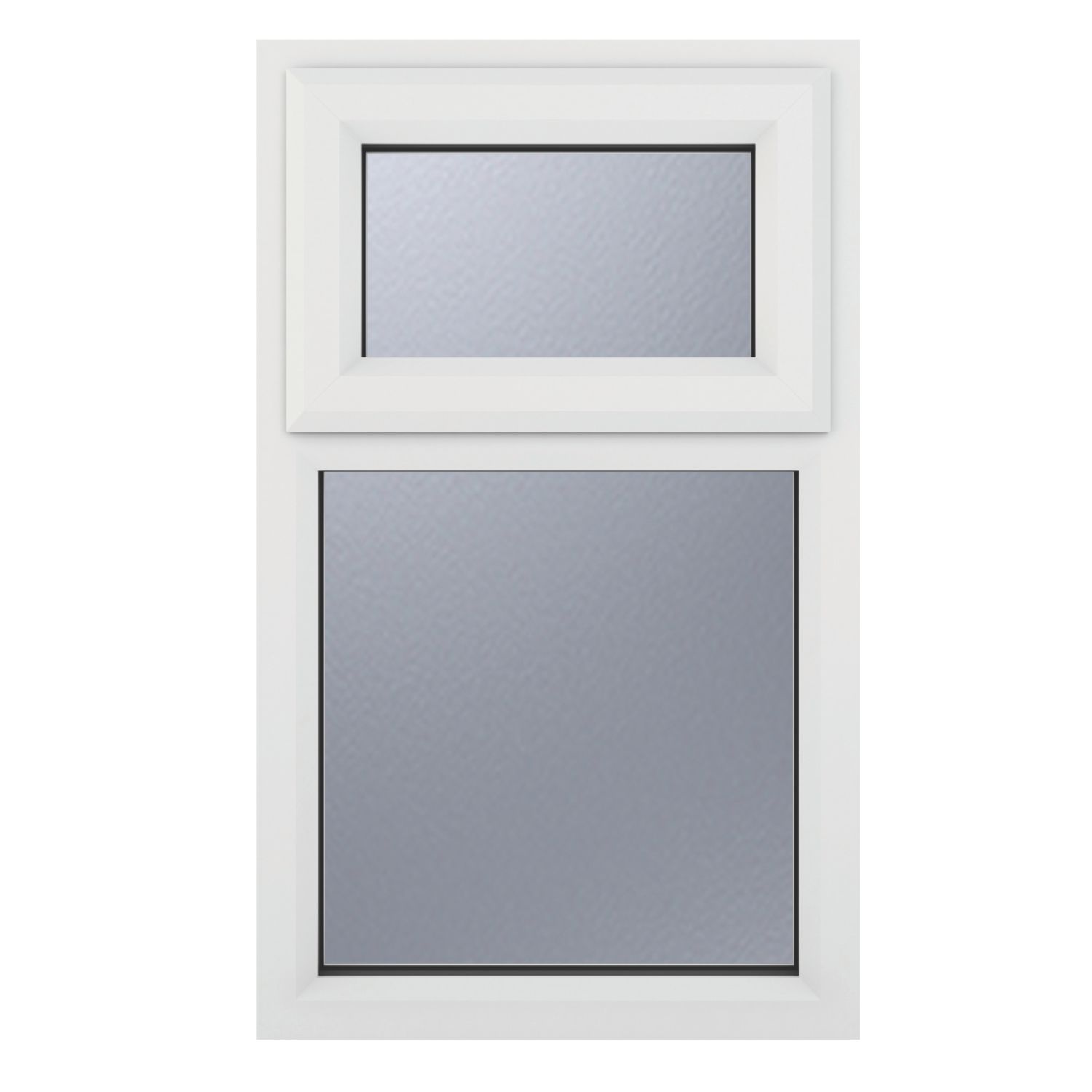 Crystal Top Opening Obscure Double-Glazed Casement White uPVC Window 905mm x 965mm (743VH)