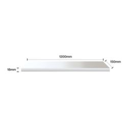 RB UK White High Gloss Radiator Shelf 1200mm x 150mm x 18mm
