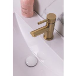 ETAL Unslotted Ceramic Push Button Basin Waste White 70mm