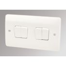 MK Logic Plus 10AX 4-Gang 2-Way Light Switch  White
